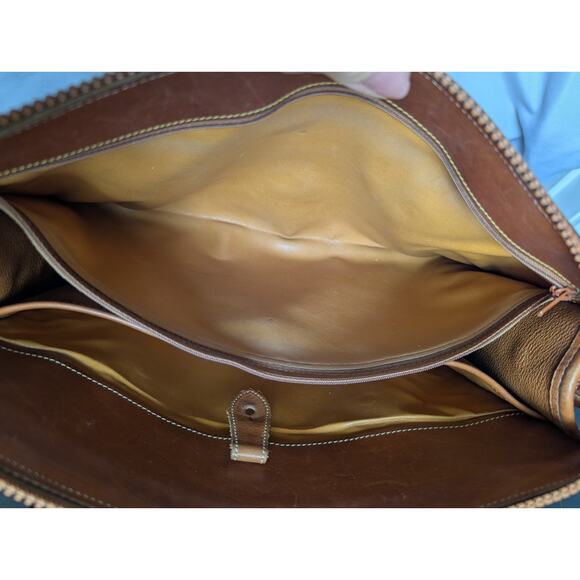 Vintage Dooney & Bourke Pebble British Tan Vachetta Leather Satchel Bag USA - Picture 5 of 16